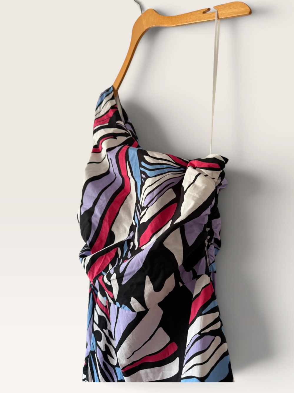 ANTHROPOLOGIE MAEVE ONE SHOULDER PRINTED MIDI DRESS NWT SIZE 12 - Picture 12 of 16